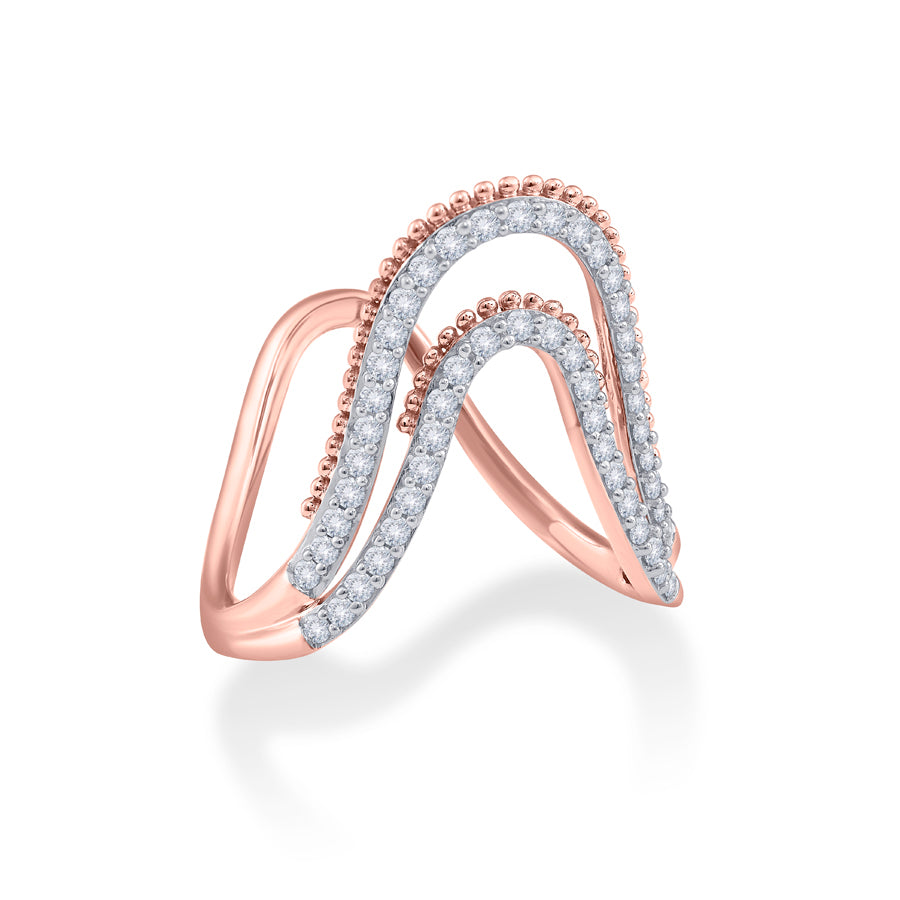 Vanki Shaped Diamond Finger Ring