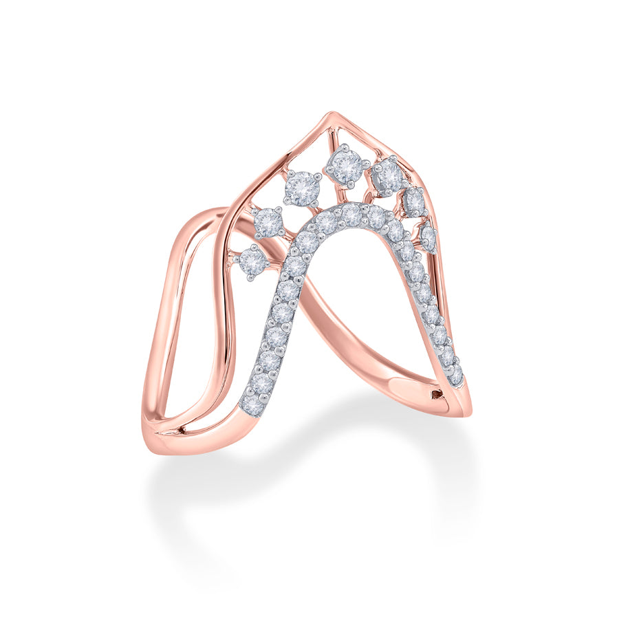Starlit Vanki Shaped Diamond Finger Ring