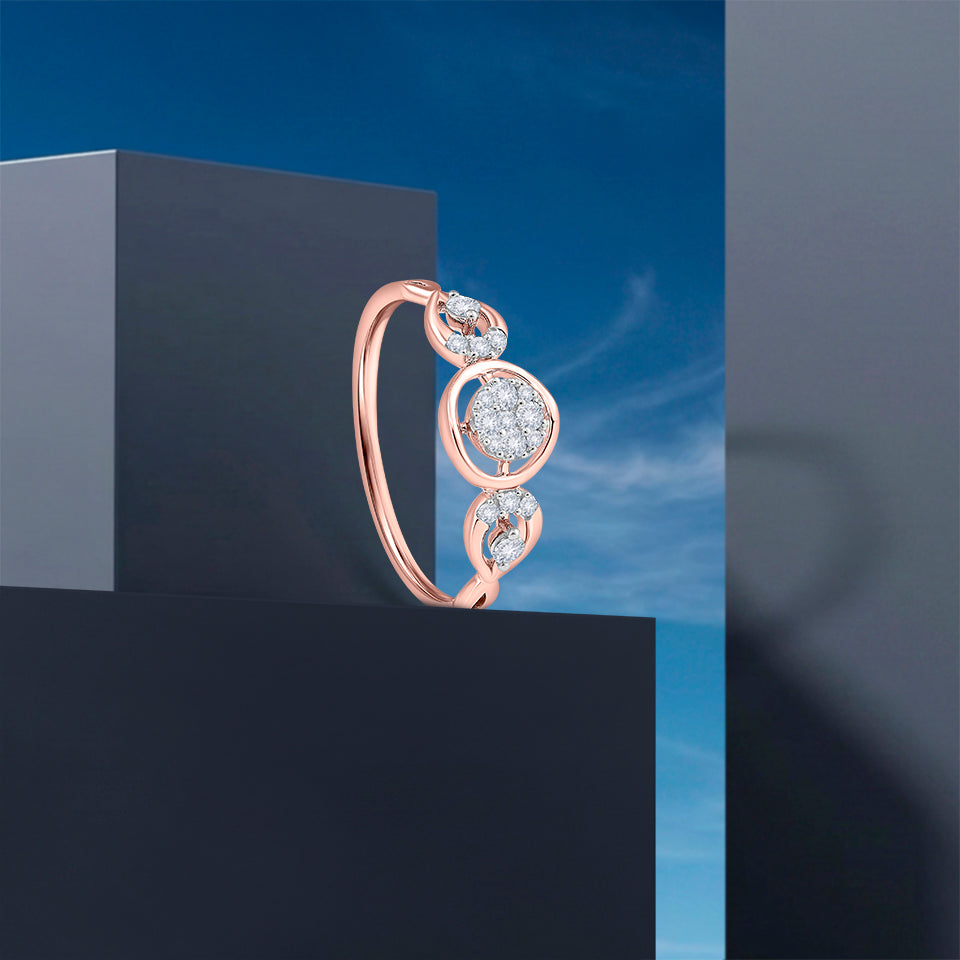 Trio Crest Diamond Finger Ring