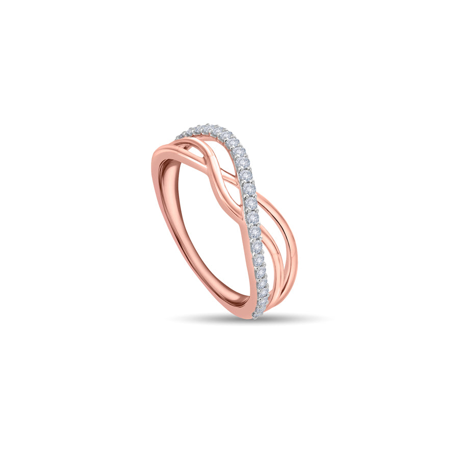 Intertwined Infinity Diamond Finger Ring