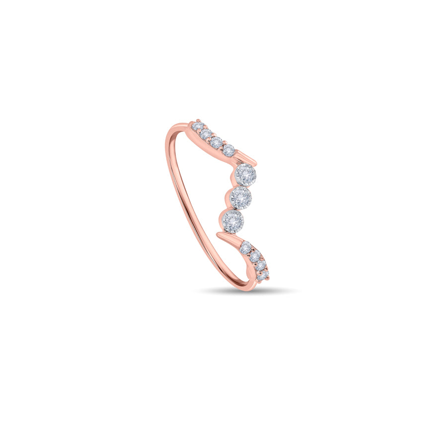 Radiant Chevron Diamond Finger Ring