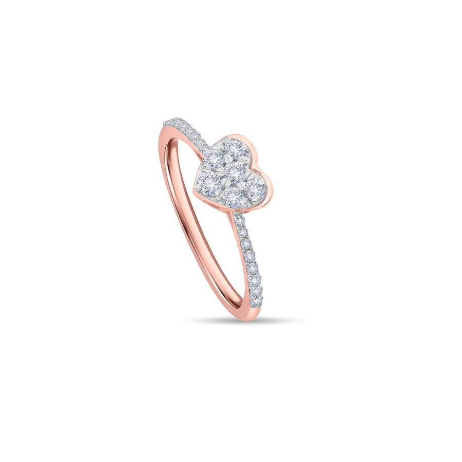Shining Heart Diamond Finger Ring
