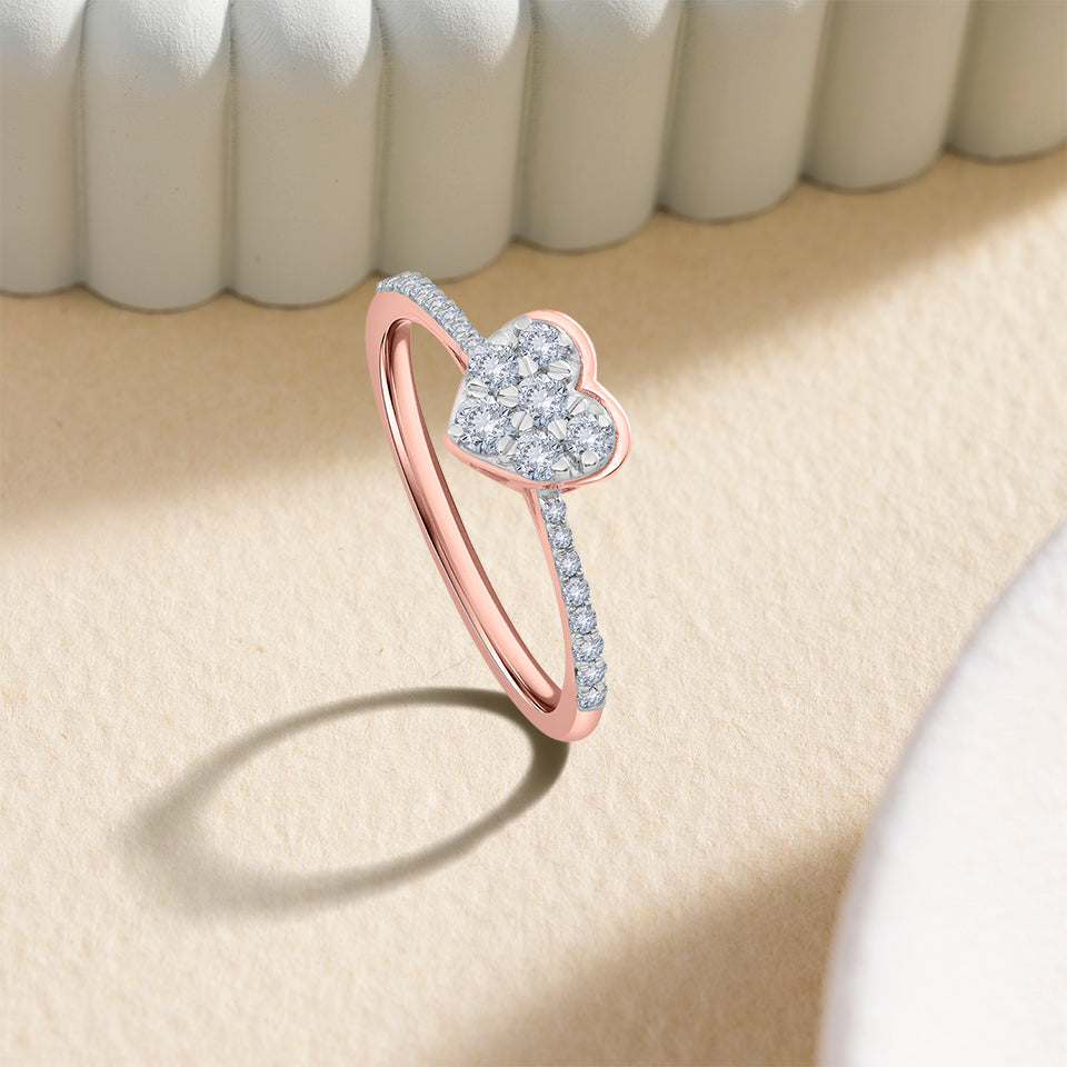 Shining Heart Diamond Finger Ring