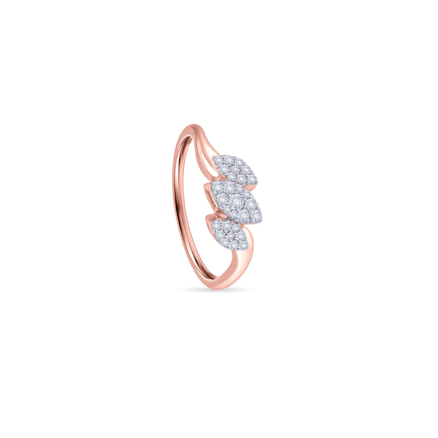Triple Petal Diamond Finger Ring