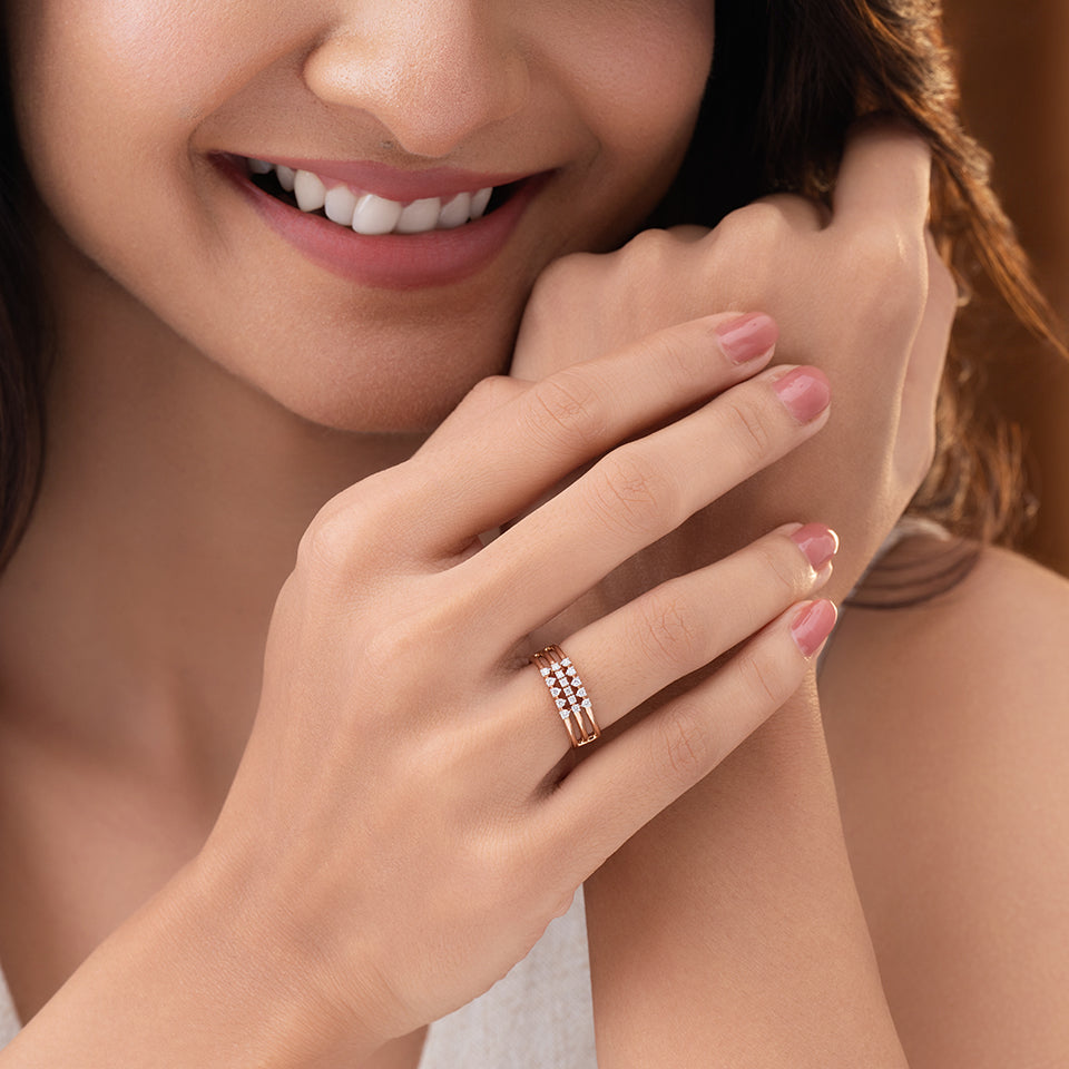 Mystic Matrix Diamond Finger Ring