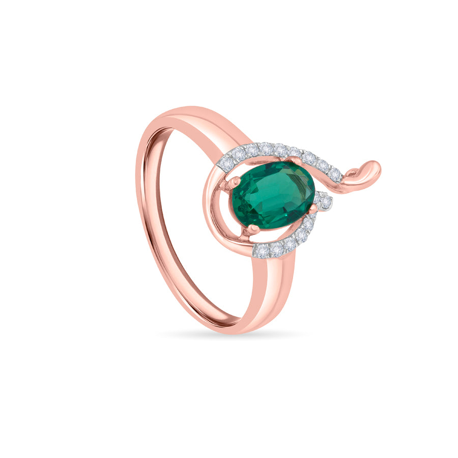 Emerald Crest Diamond Finger Ring