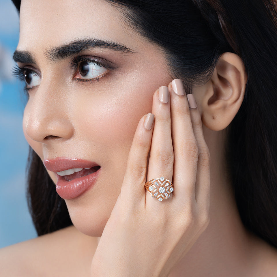 Imperial Bloom Diamond Finger Ring