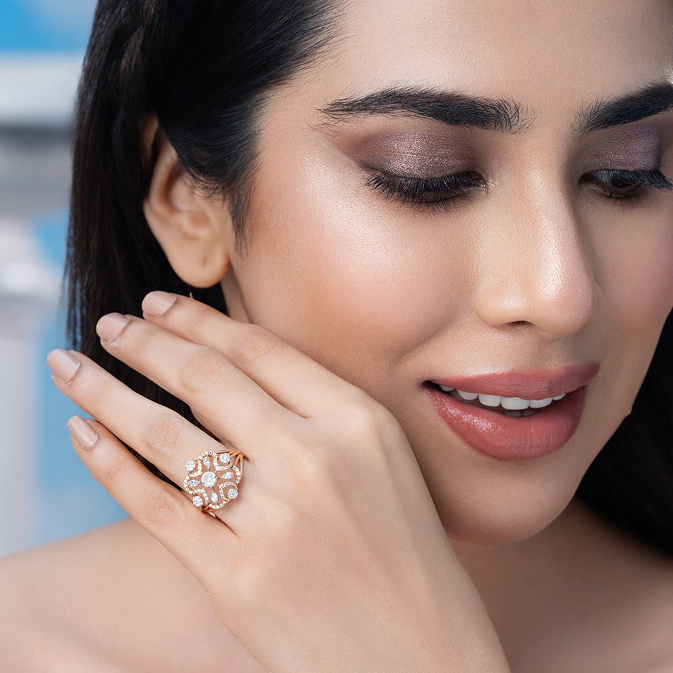 Imperial Bloom Diamond Finger Ring