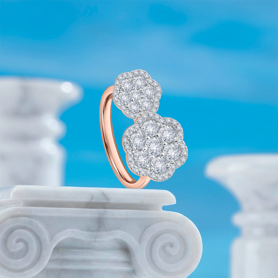 Pretty Pair Diamond Finger Ring