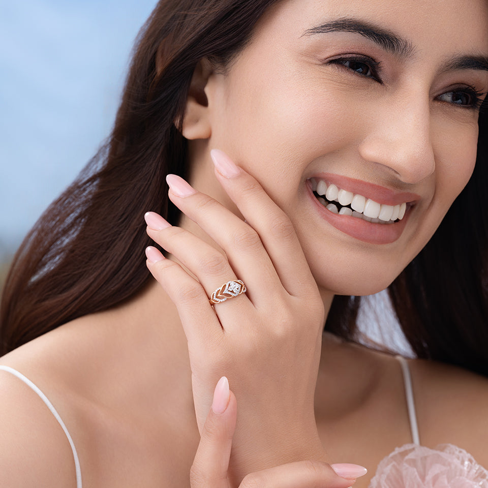 Radiant Filigree Diamond Finger Ring