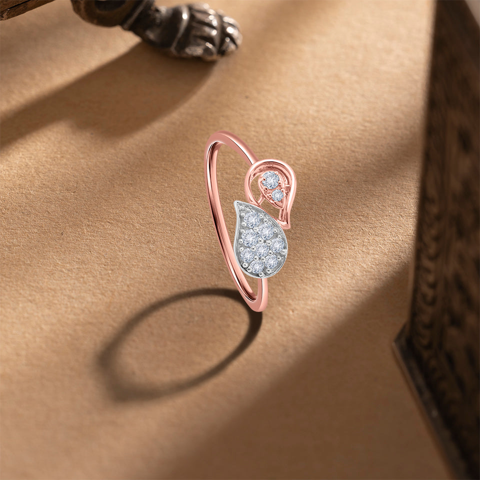 Dual Elements Diamond Finger Ring