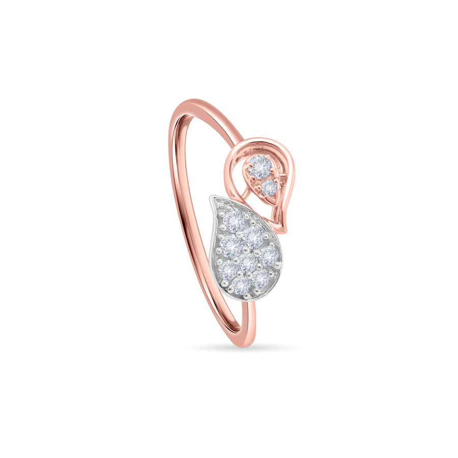 Dual Elements Diamond Finger Ring