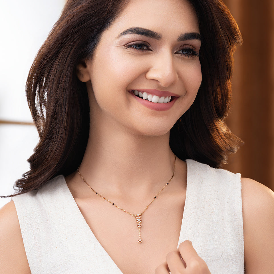 Triple Heart Diamond Mangalsutra