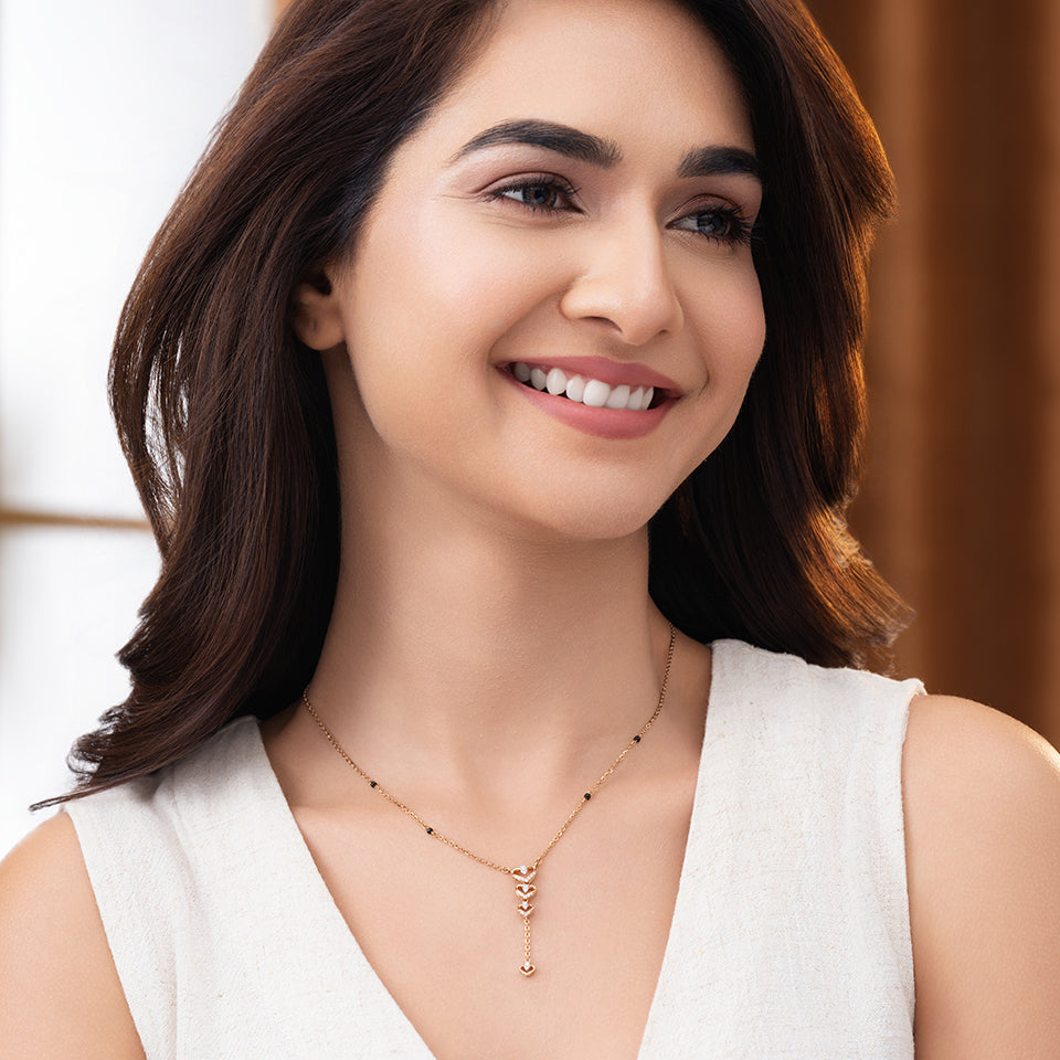 Triple Heart Diamond Mangalsutra