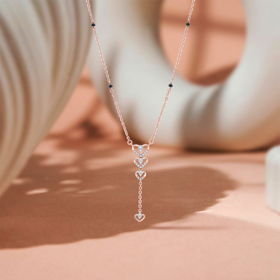 Triple Heart Diamond Mangalsutra