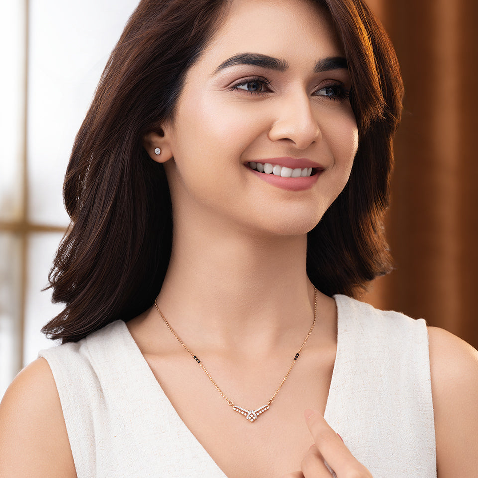 Classic Crest Diamond Mangalsutra