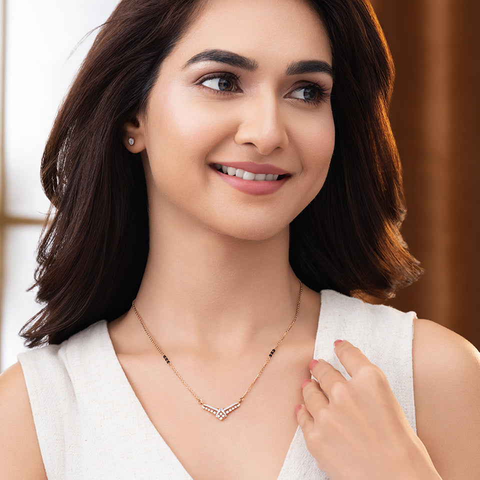 Classic Crest Diamond Mangalsutra