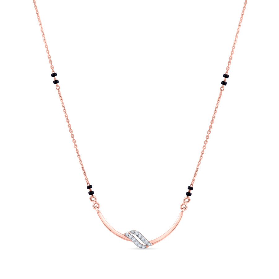 Shining Dual Swirl Diamond Mangalsutra