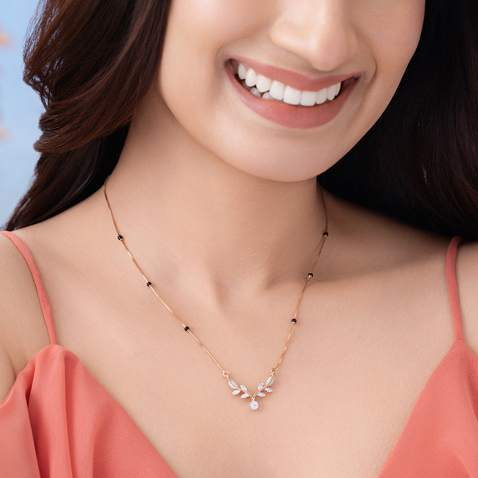 Luminous Leaflet Diamond Mangalsutra
