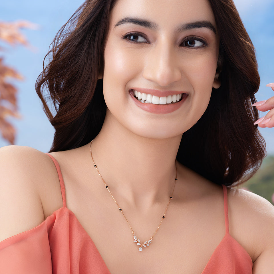 Luminous Leaflet Diamond Mangalsutra