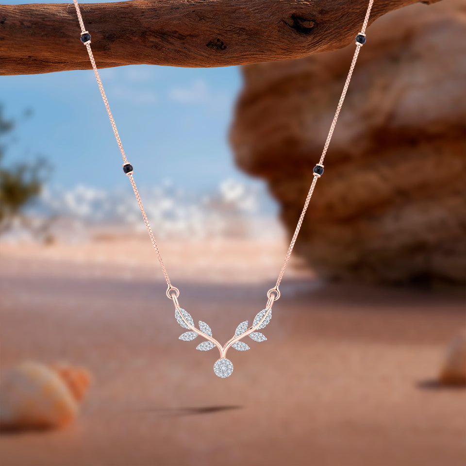 Luminous Leaflet Diamond Mangalsutra