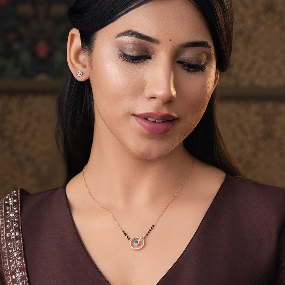 Emerald Orbit Diamond Mangalsutra