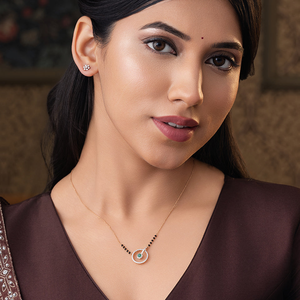 Emerald Orbit Diamond Mangalsutra