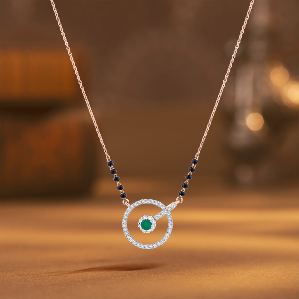 Emerald Orbit Diamond Mangalsutra
