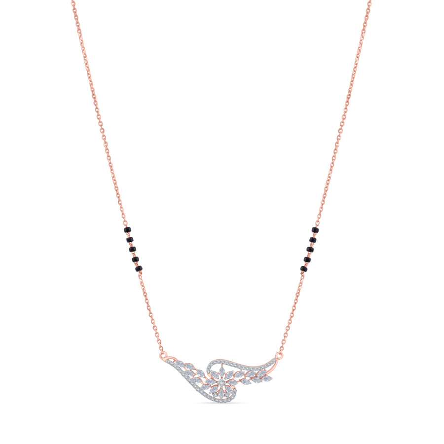 Floral Swirl Filigree Diamond Mangalsutra