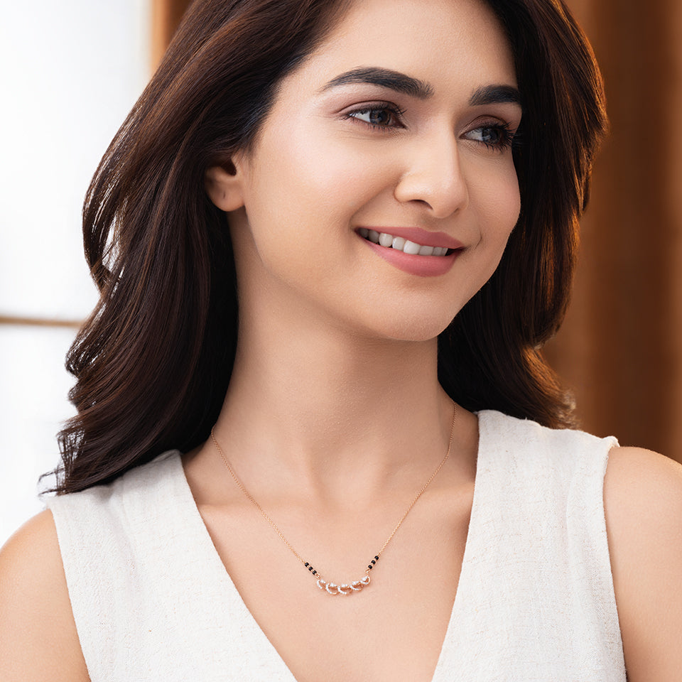 Shimmering Wave Diamond Mangalsutra