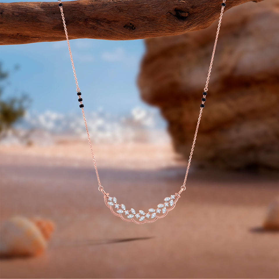 Arc Of Leaves Diamond Mangalsutra