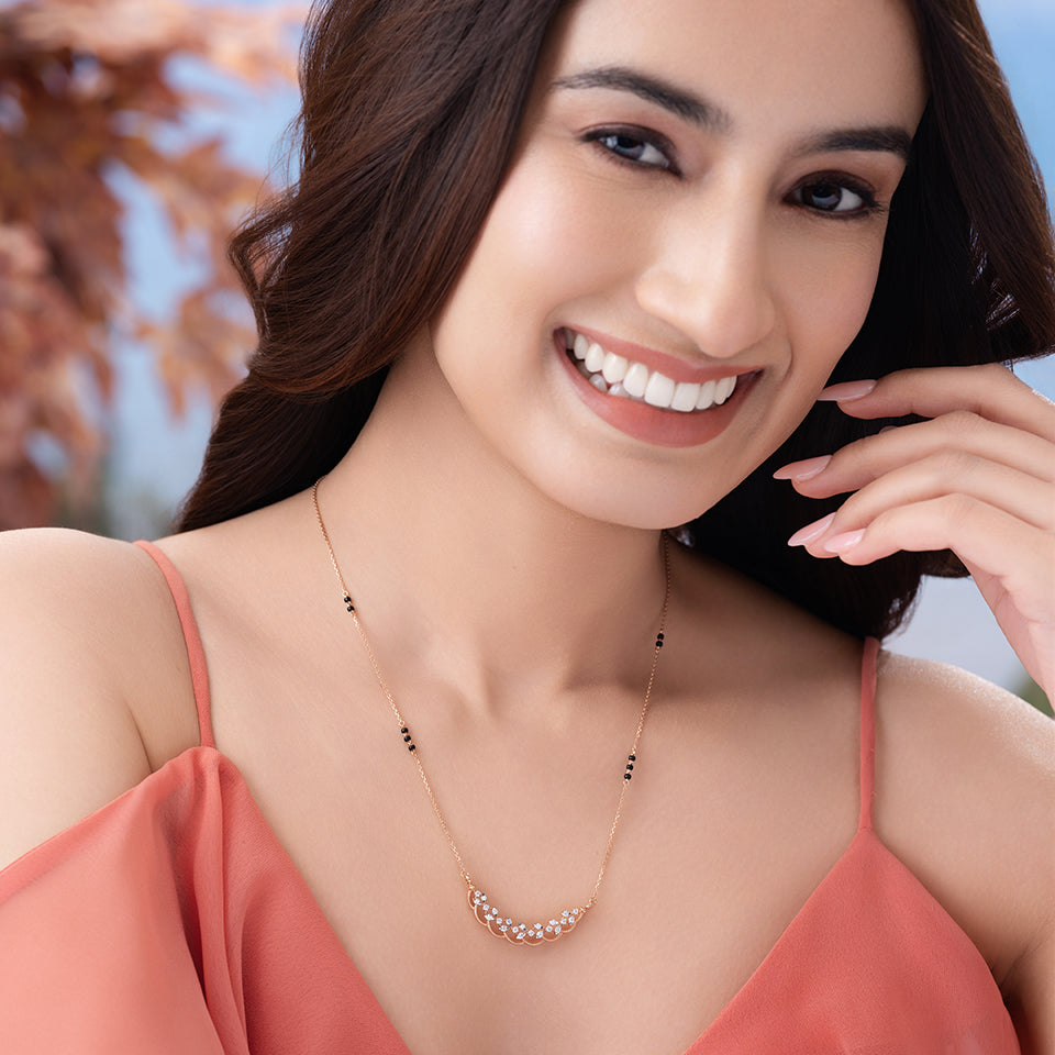 Arc Of Leaves Diamond Mangalsutra