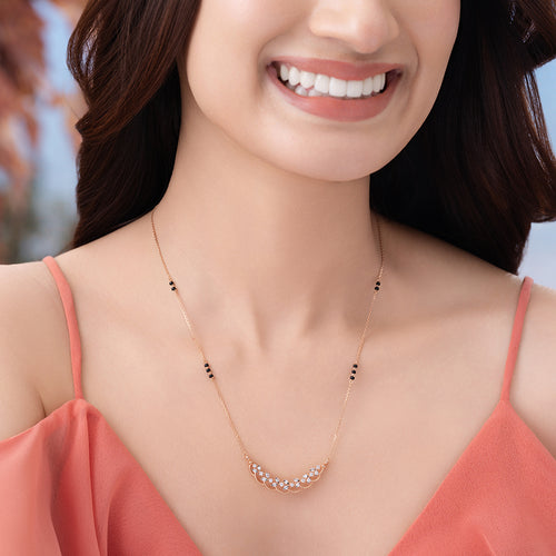 Arc Of Leaves Diamond Mangalsutra