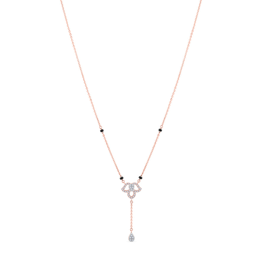 Dangling Drop Floral Diamond Mangalsutra