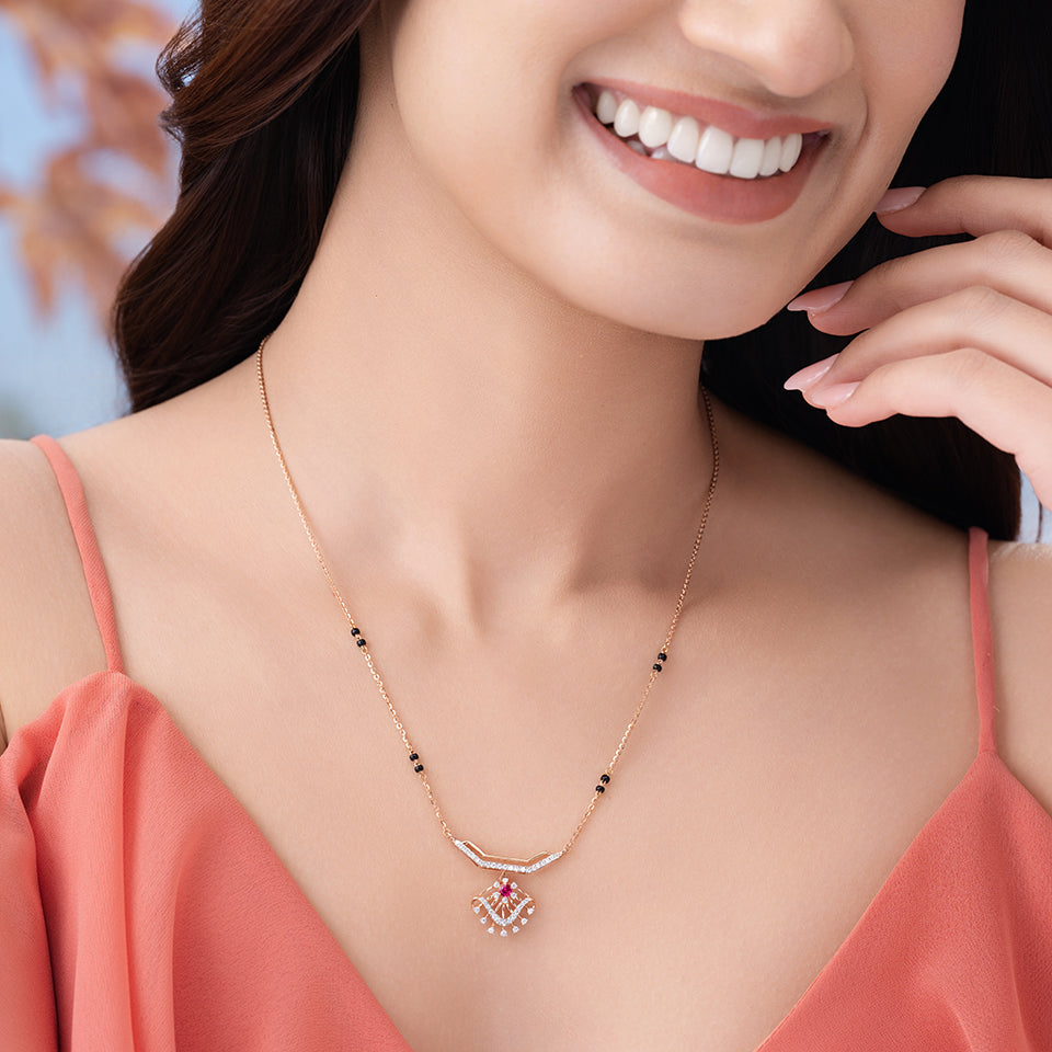 Crimson Radiance Diamond Mangalsutra
