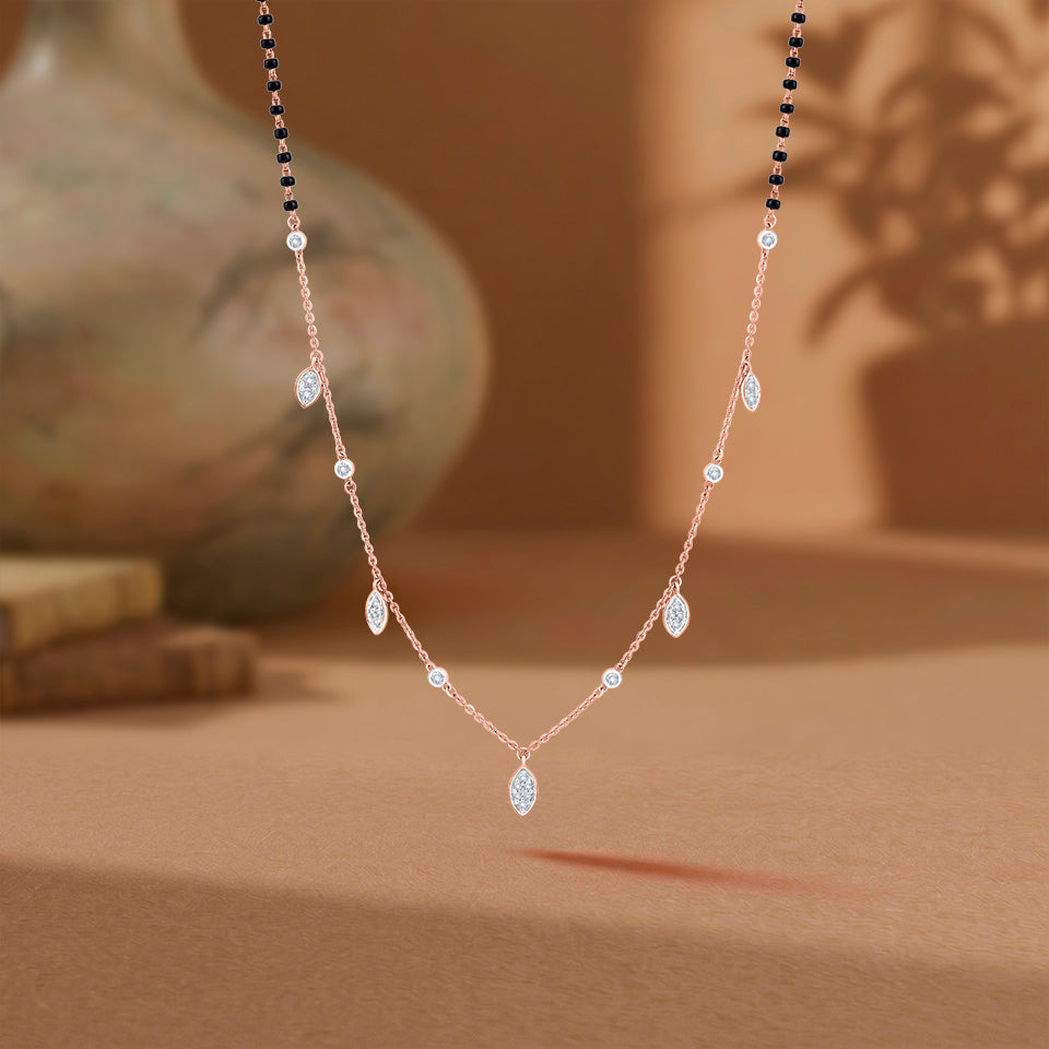 Flora Droplet Diamond Mangalsutra