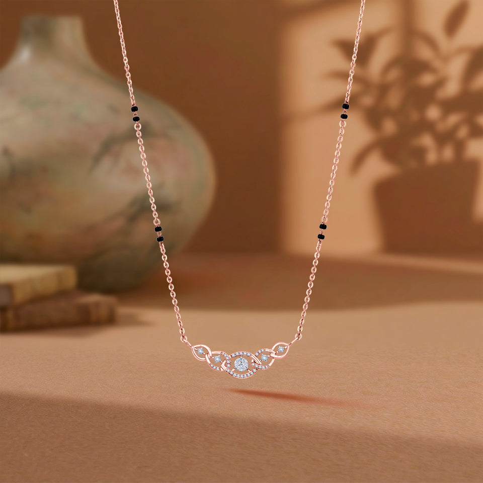 Lustrous Ovals Diamond Mangalsutra