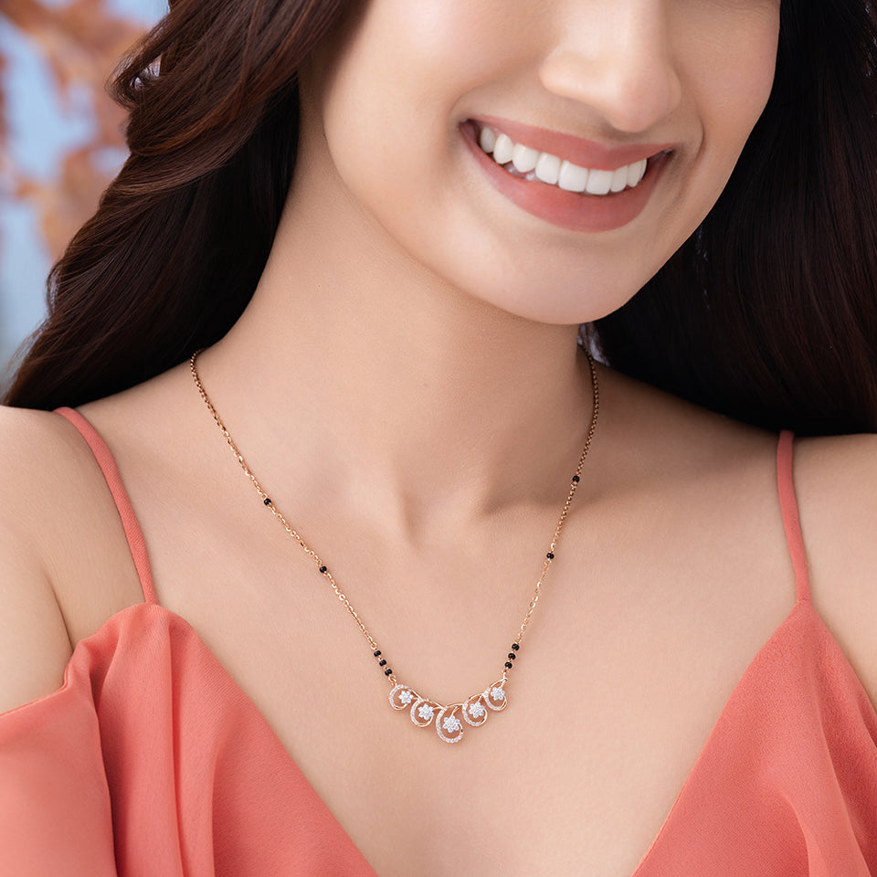 Regal Wave Diamond Mangalsutra