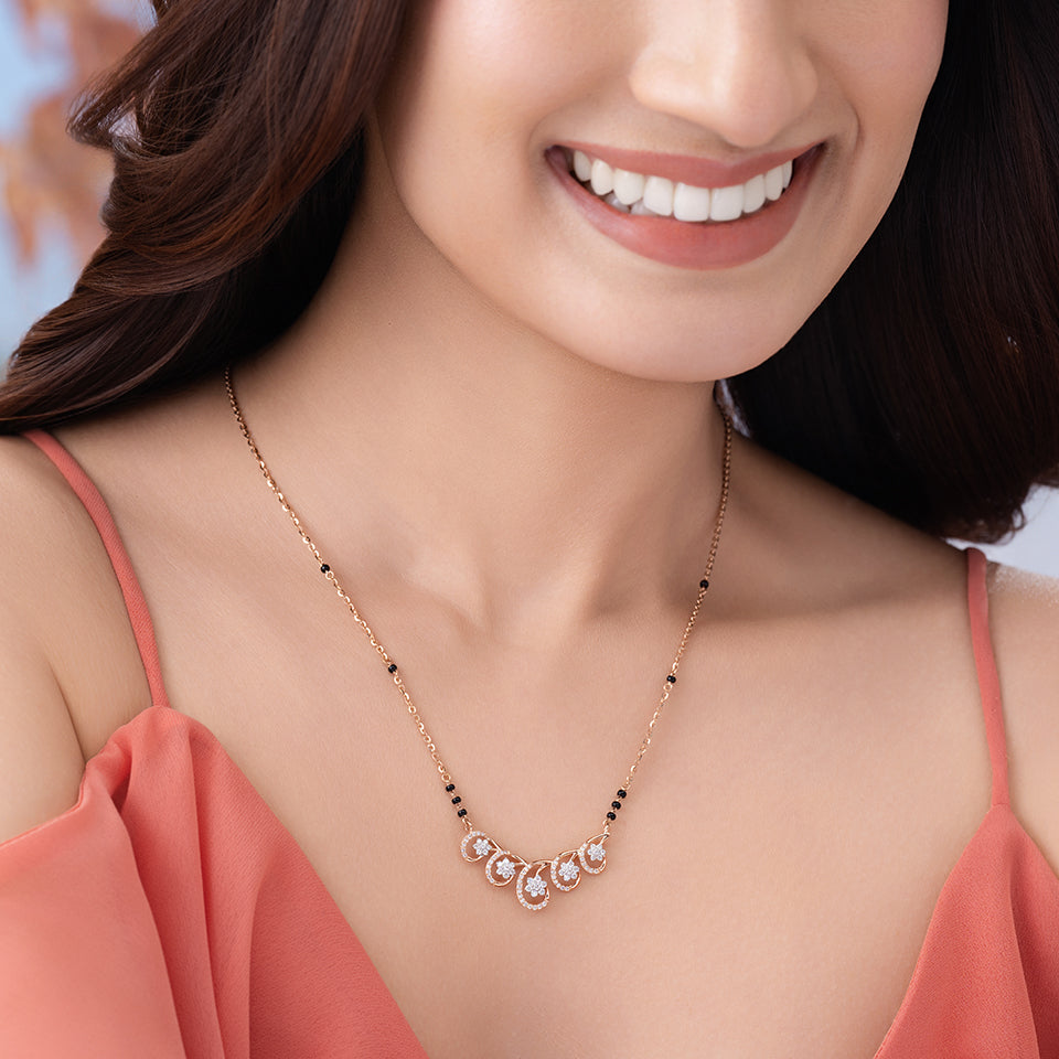 Regal Wave Diamond Mangalsutra