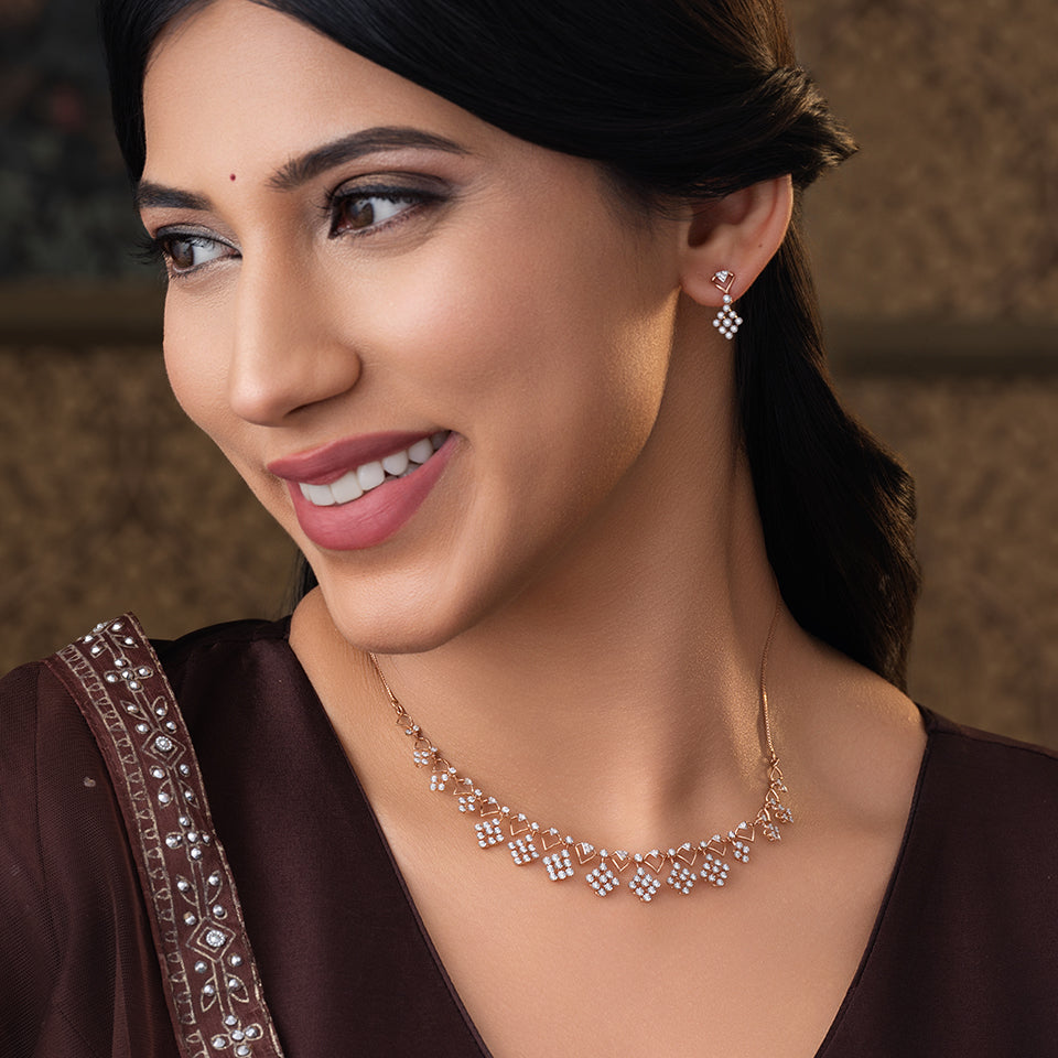 Glimmering Harmony Diamond Necklace Set