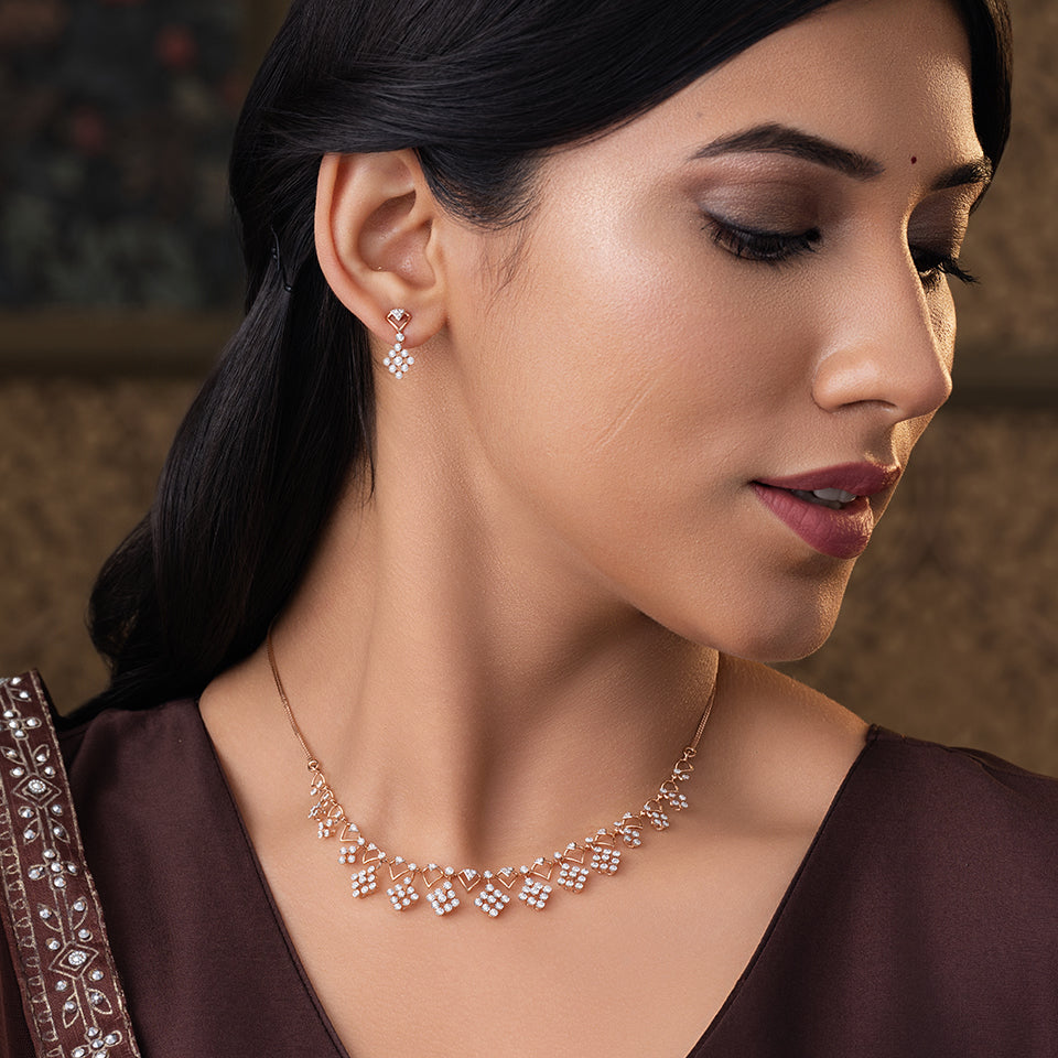 Glimmering Harmony Diamond Necklace Set