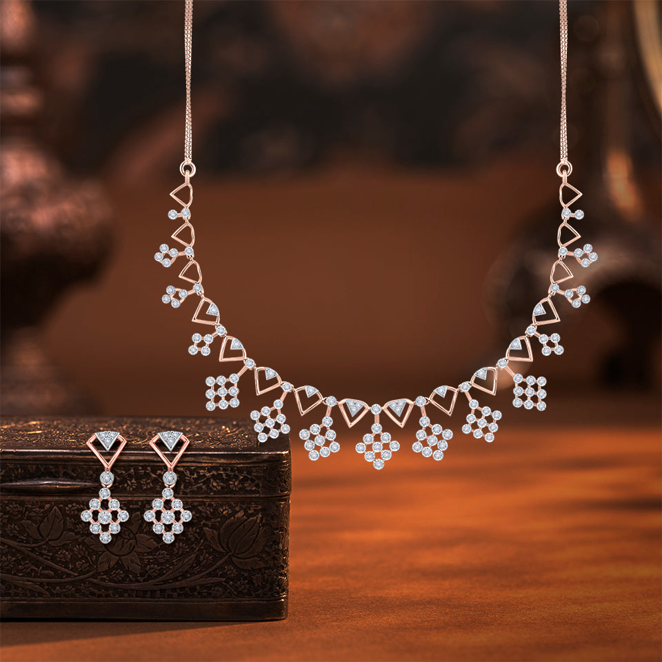 Glimmering Harmony Diamond Necklace Set