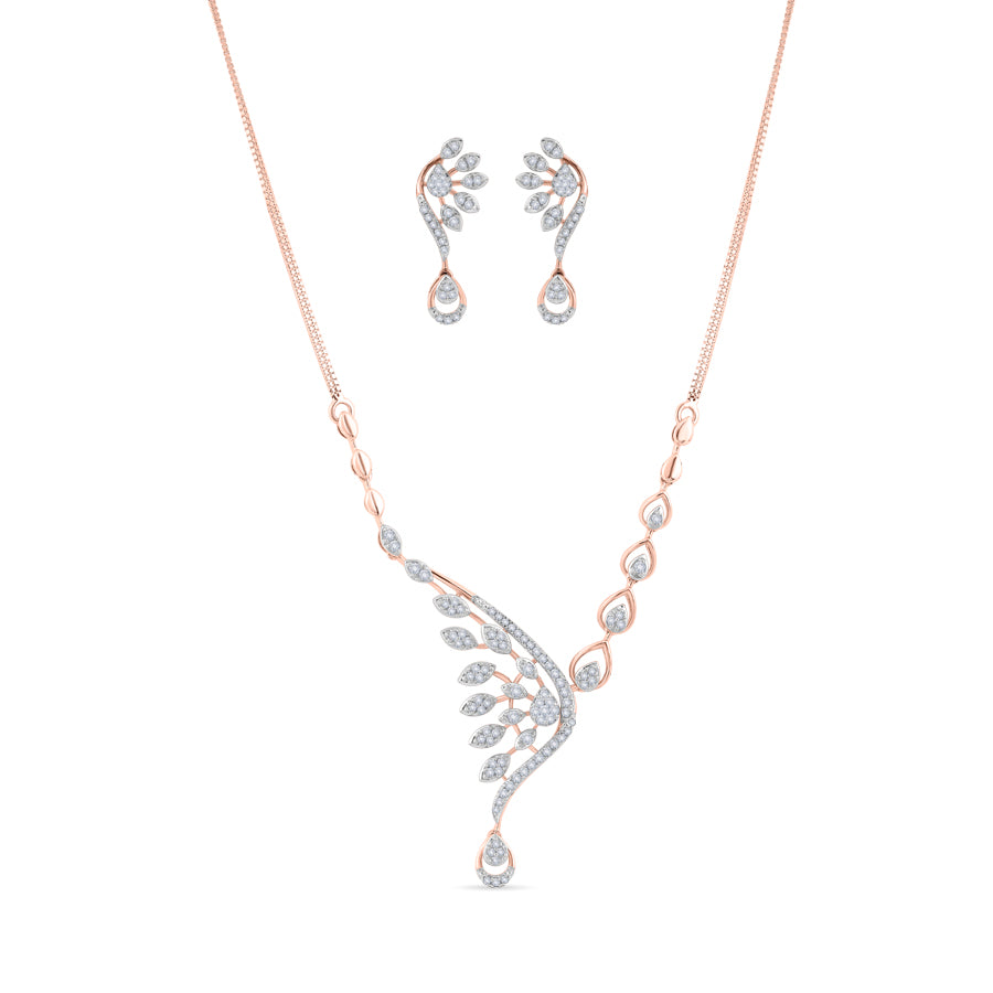 Radiant Wing Diamond Necklace Set