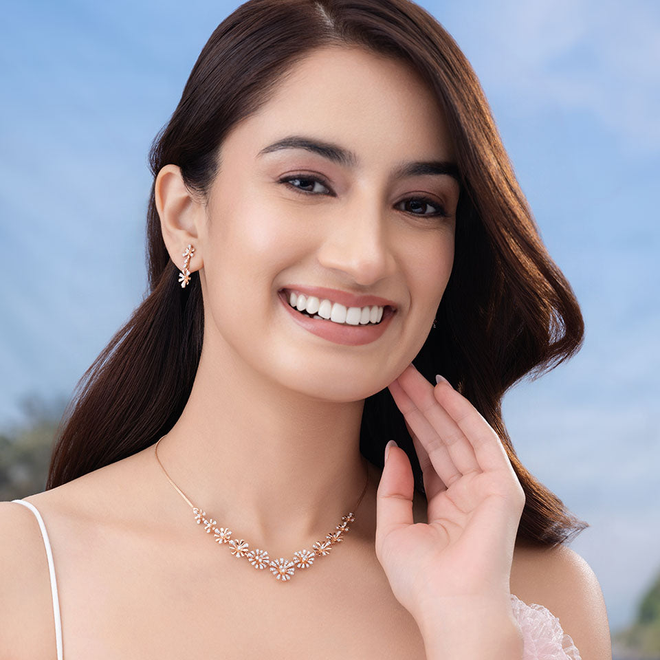 Solar Radiance Diamond Necklace Set