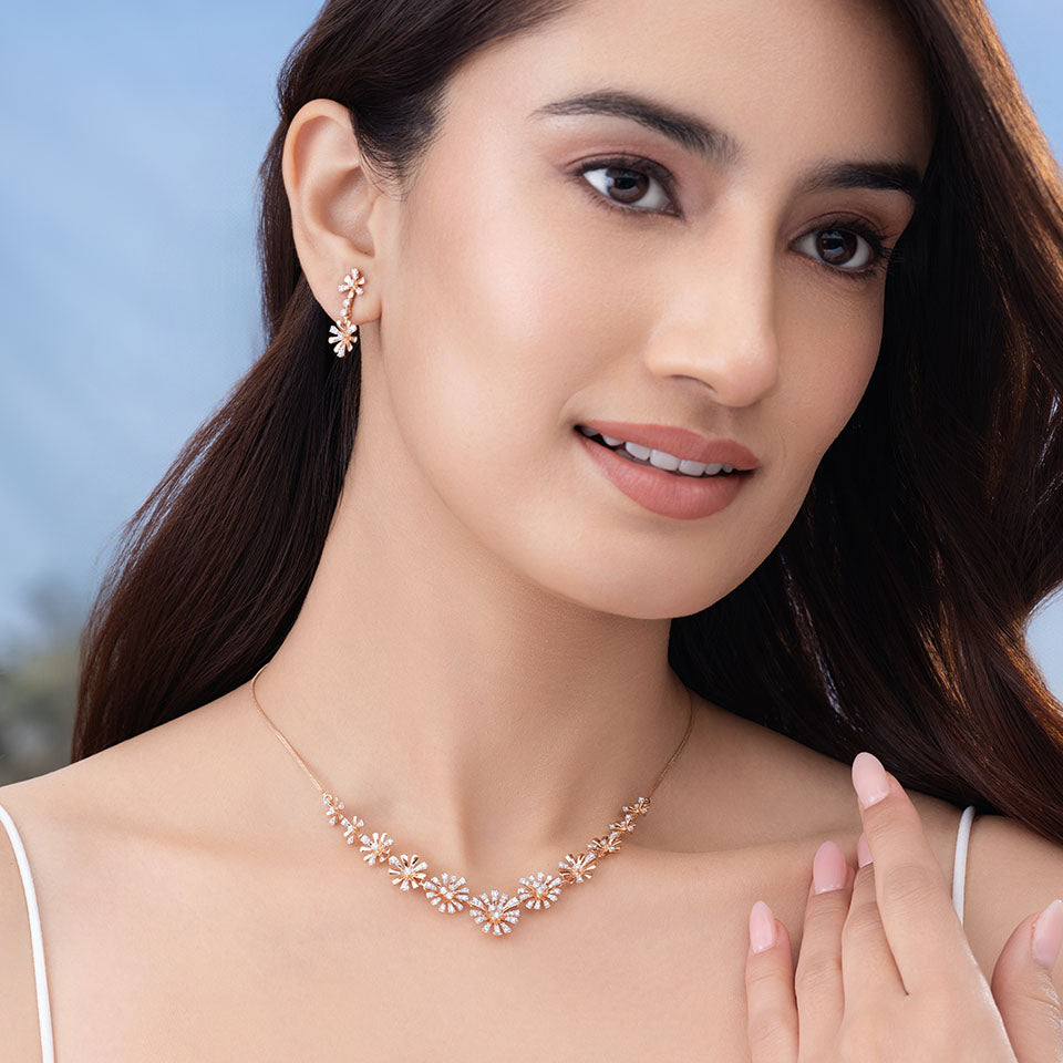Solar Radiance Diamond Necklace Set