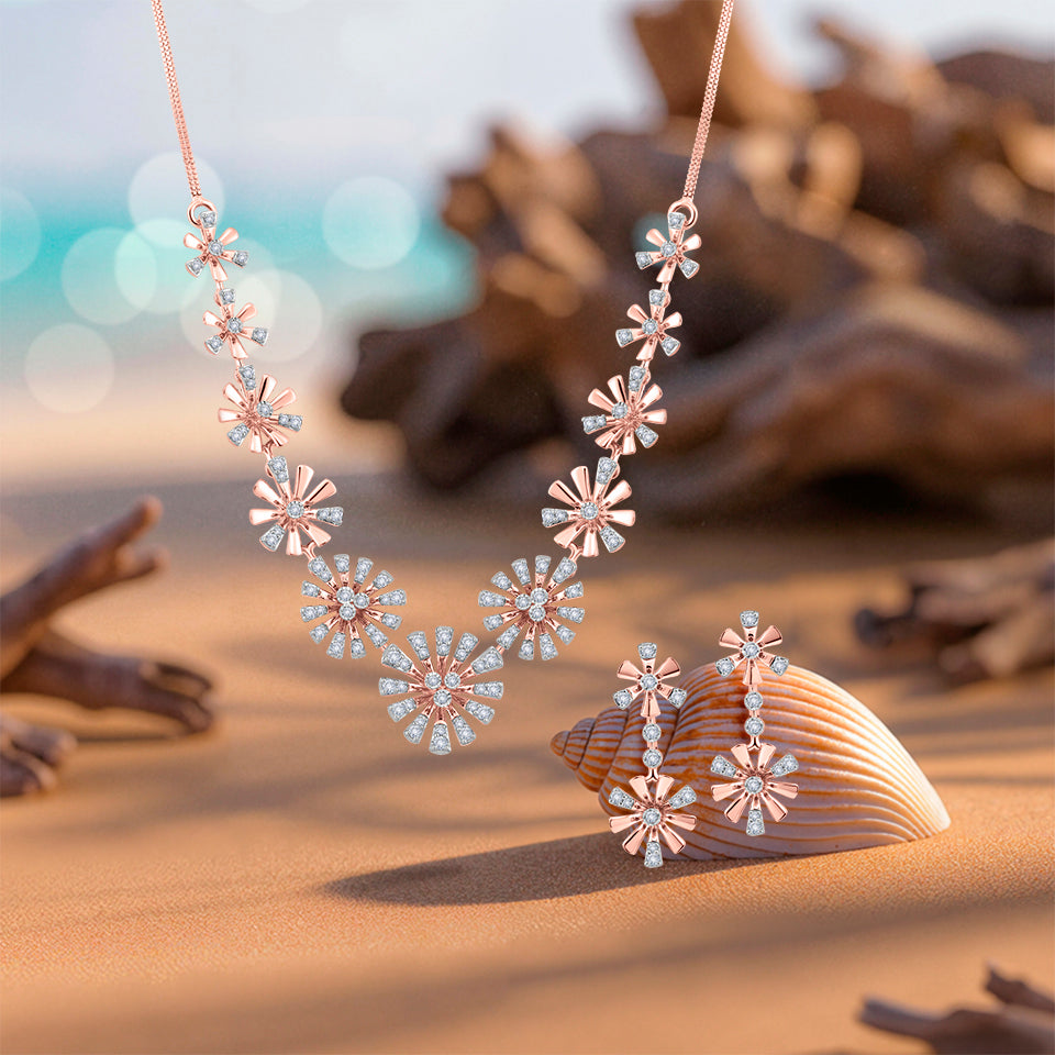 Solar Radiance Diamond Necklace Set