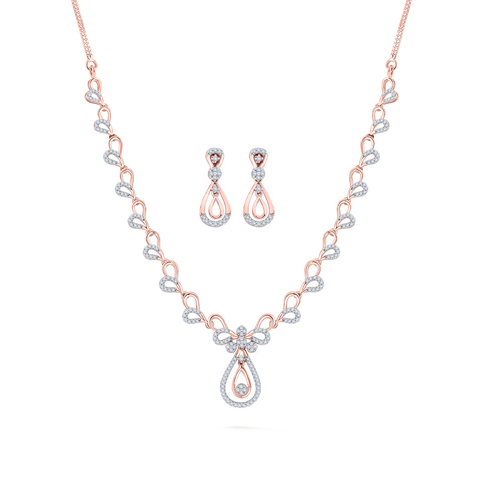 Teardrop Elegance Diamond Necklace Set