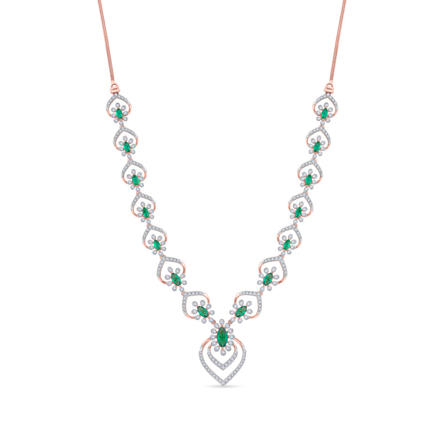 Emerald Elegance Diamond Necklace