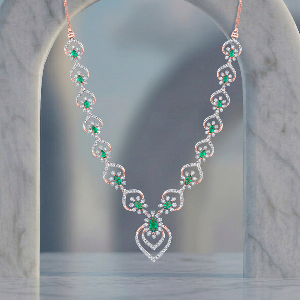Emerald Elegance Diamond Necklace