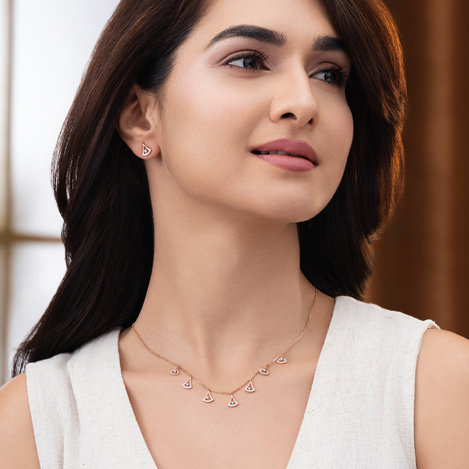 Prism Drop Diamond Necklace Set